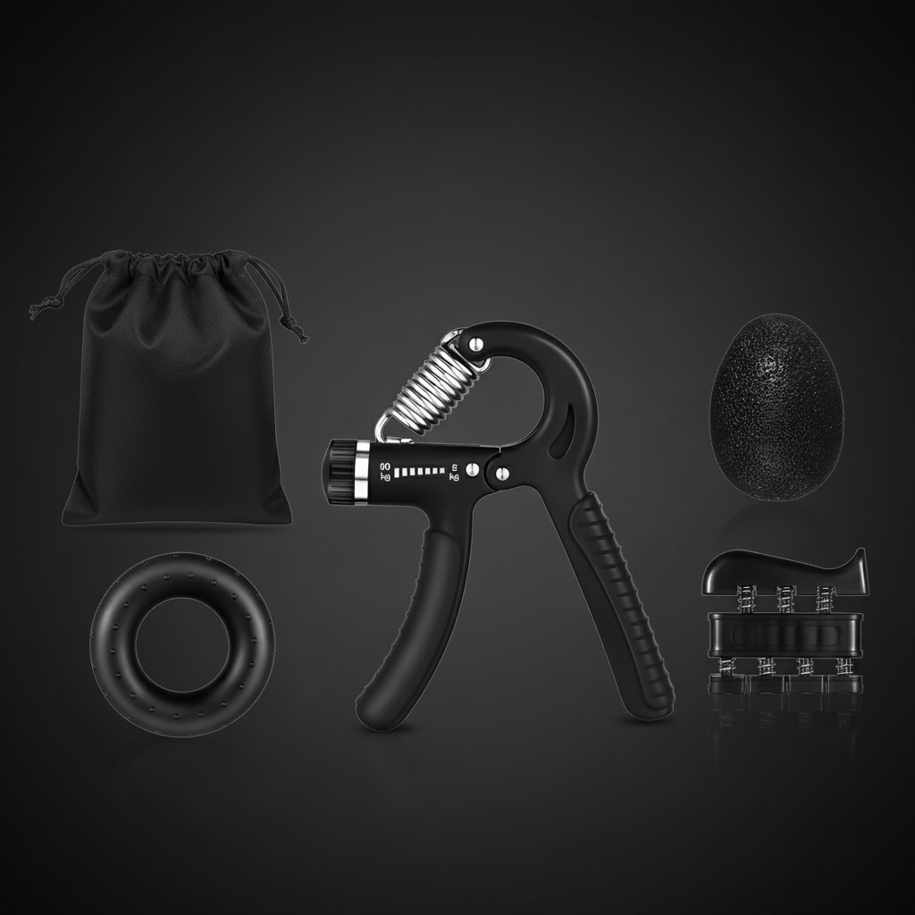 6-in-1 Hand Strength Training Kit – Grip, Finger & Forearm Set