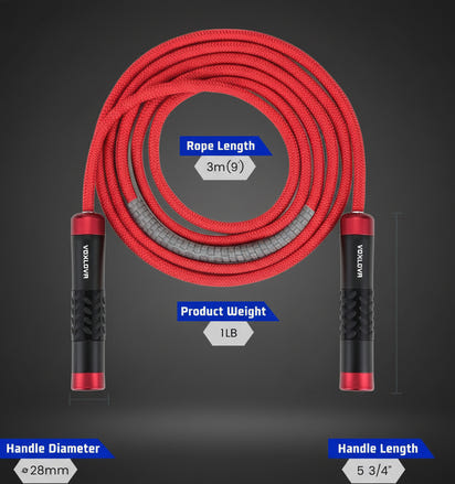 SwiftTrend™ Weighted Jump Rope – 1LB Adjustable Fitness Rope with Non-Slip Handles